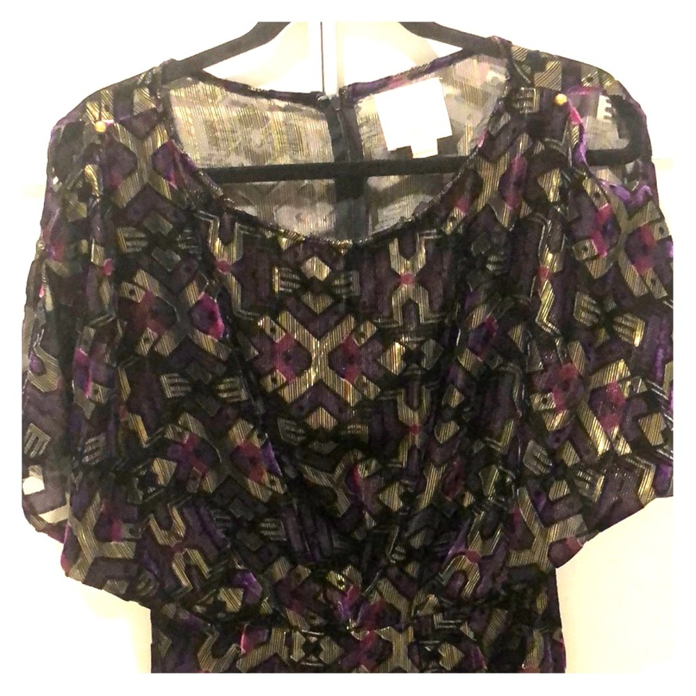 Purple velvet mini dress by Aryn K.